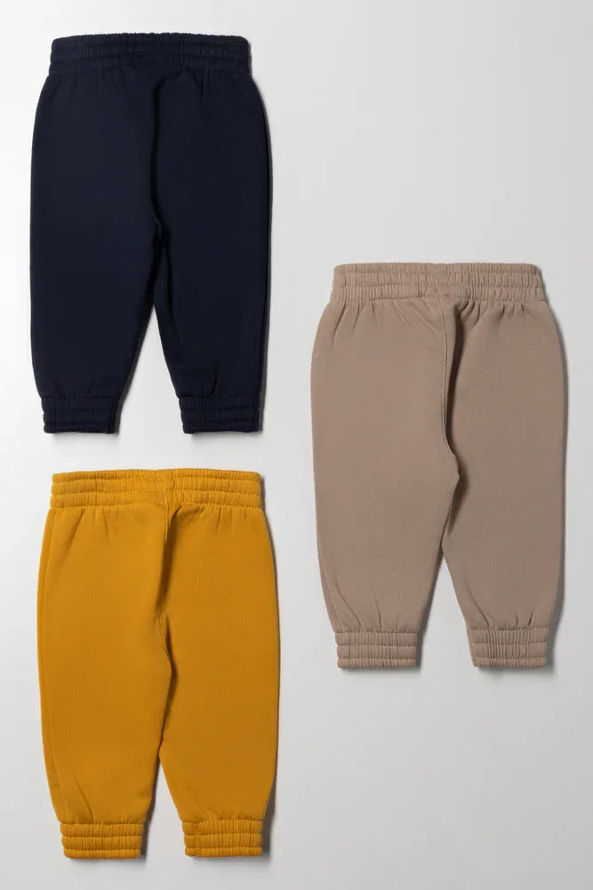 3 Pack Trackpants Natural, Navy And Yellow (2)