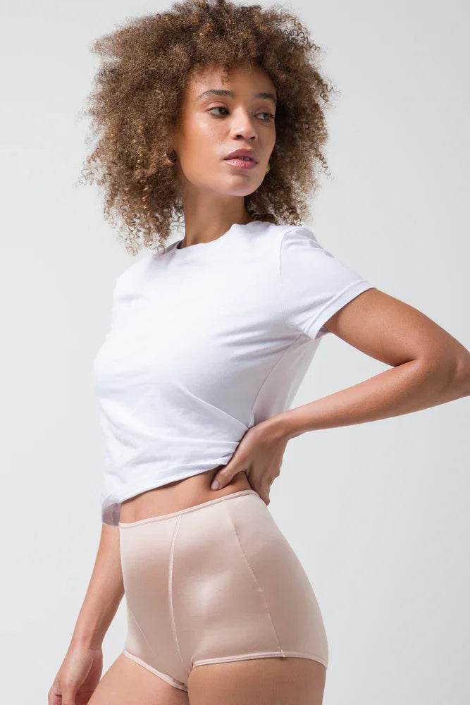 2 Pack Low Leg Brief Panties White And Pink