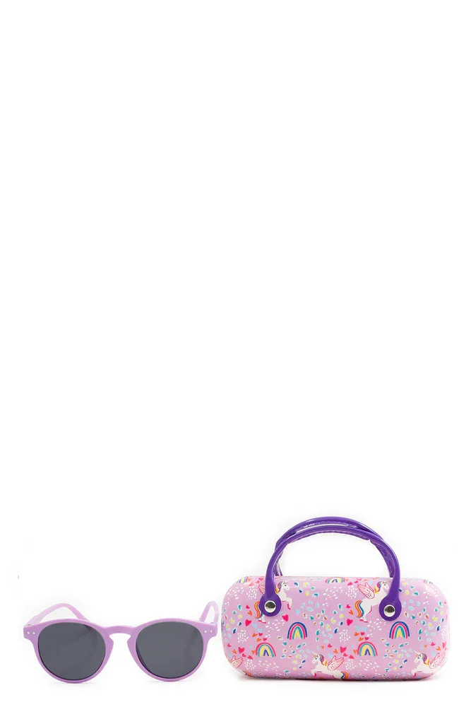 Sunglasses And Case Set Lilac