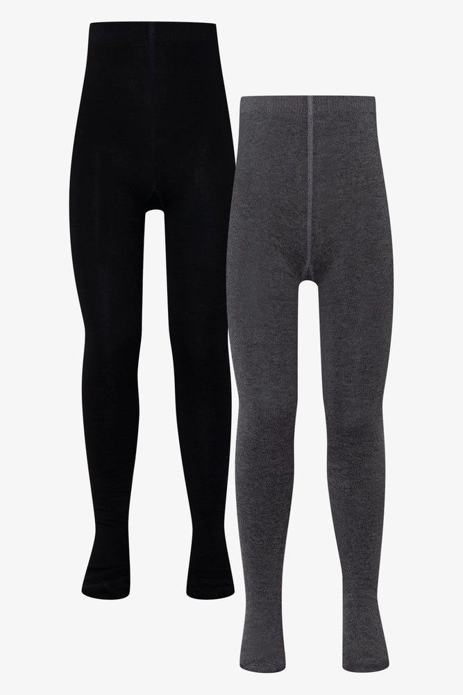 2 Pack Tights Black And Grey