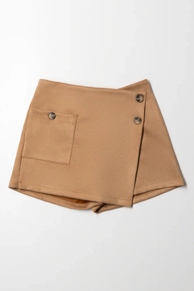 Suede Skort Light Brown