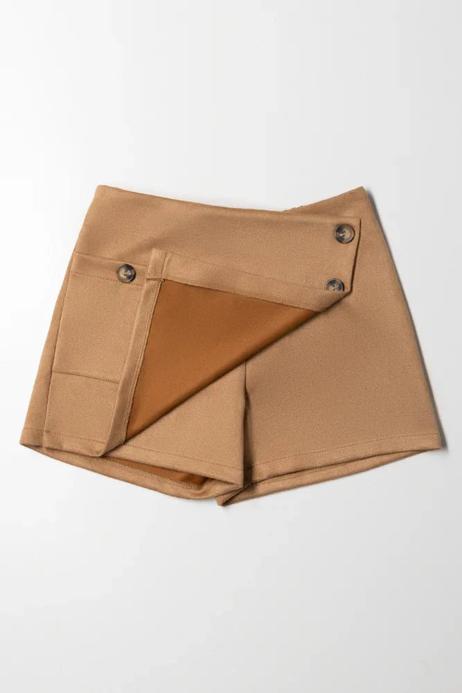 Suede Skort Light Brown