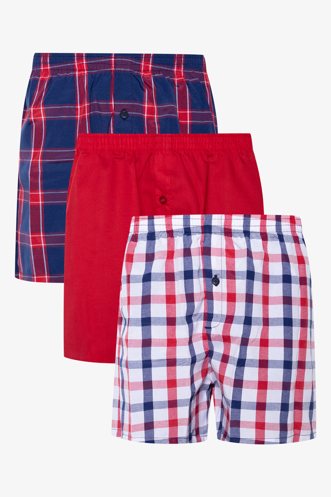 Woven Boxers Red And Navy