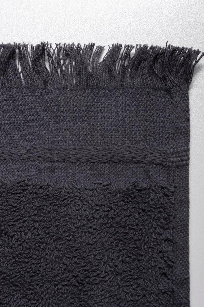 Fringed Guest Towel Dark Grey