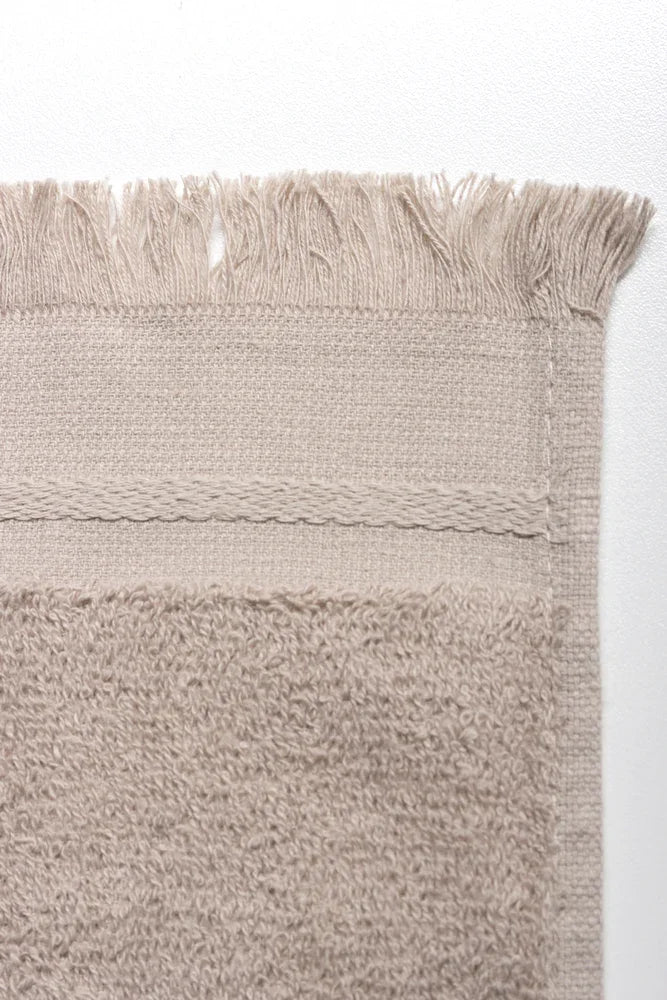 Fringed Guest Towel Natural