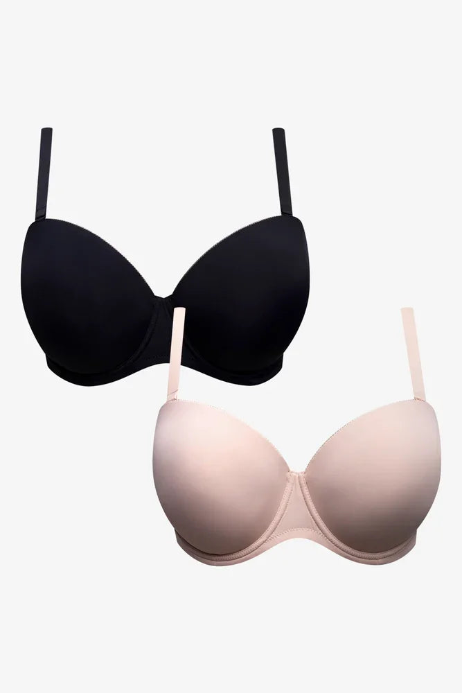 2 Pack Multiway Bras Black And Natural