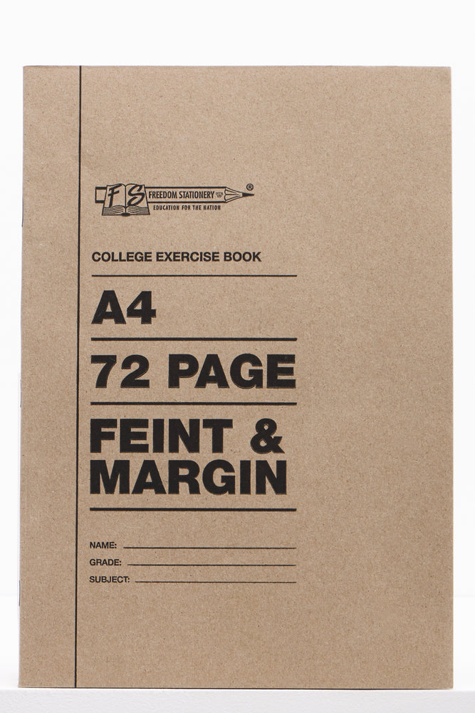 A4 72pg Feint And Margin Softcover Book Brown
