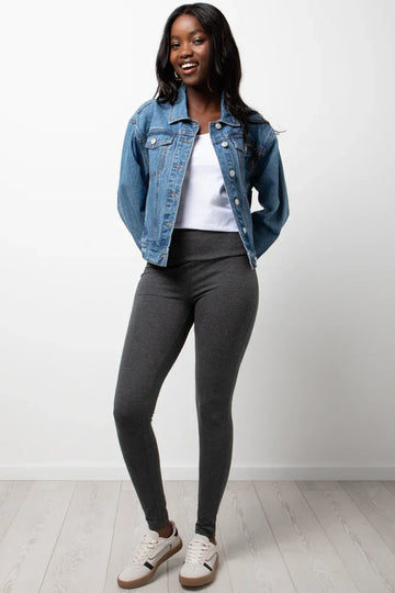 Wide Waist Leggings Dark Grey