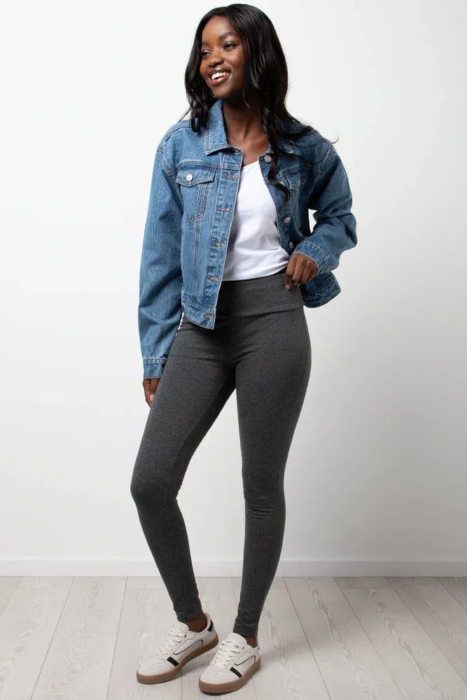 Wide Waist Leggings Dark Grey (2)