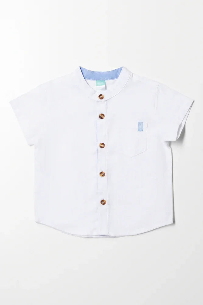 Mandarin Collar Shirt White