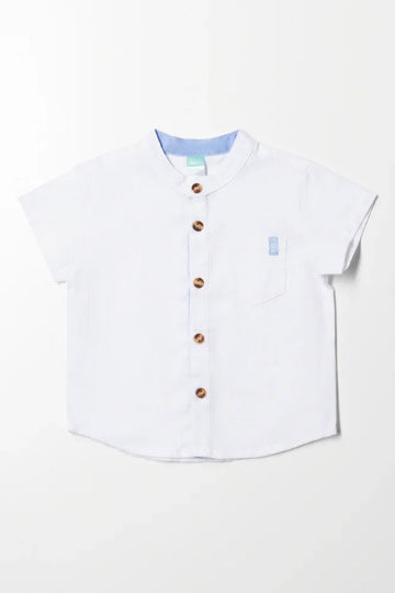 Mandarin Collar Shirt White