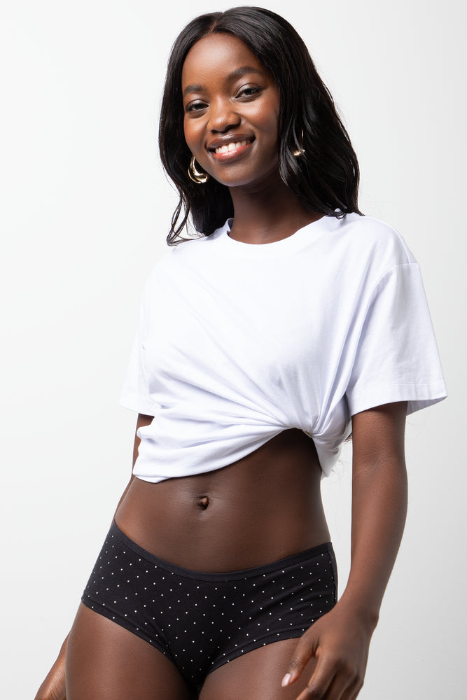 3 Pack Boyleg Panties Black, White And Grey