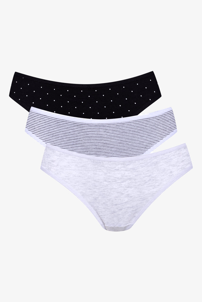 3 Pack Bikini  Black And White