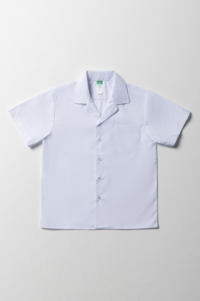 Primary School Short Sleeve Open Neck Shirt White