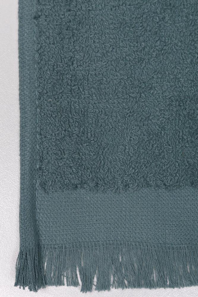 2 Pack Fringed Guest Towel Blue And Natural