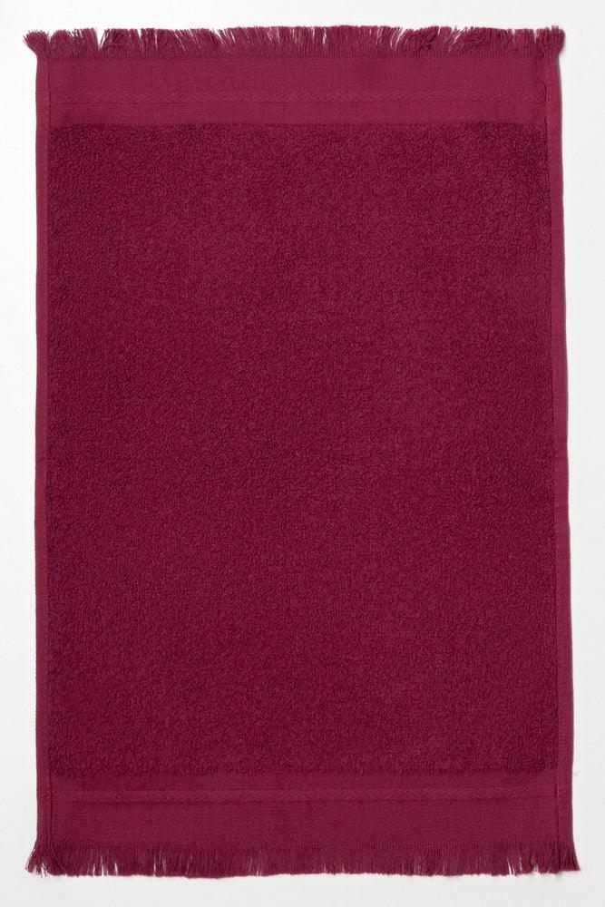 Fringed Guest Towel Burgundy
