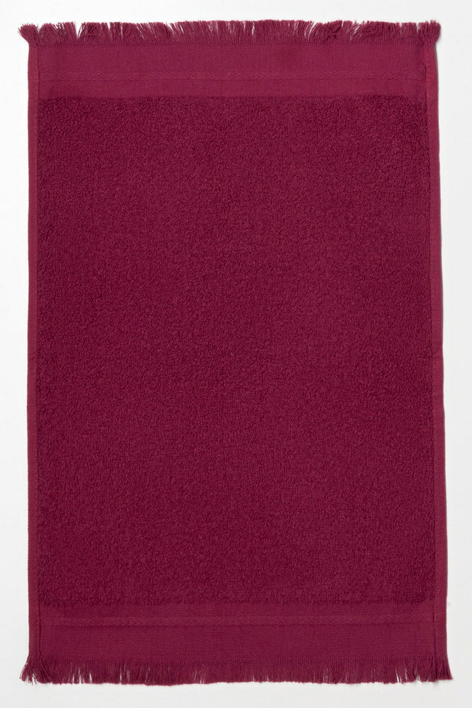 Fringed Guest Towel Burgundy