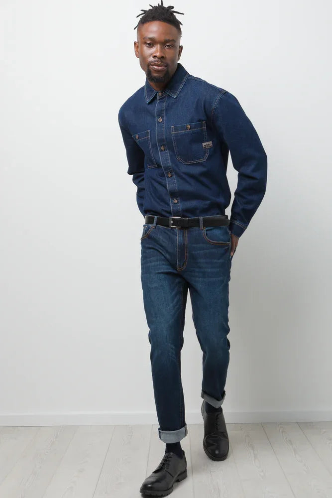 Skinny Denim Jeans Dark Blue