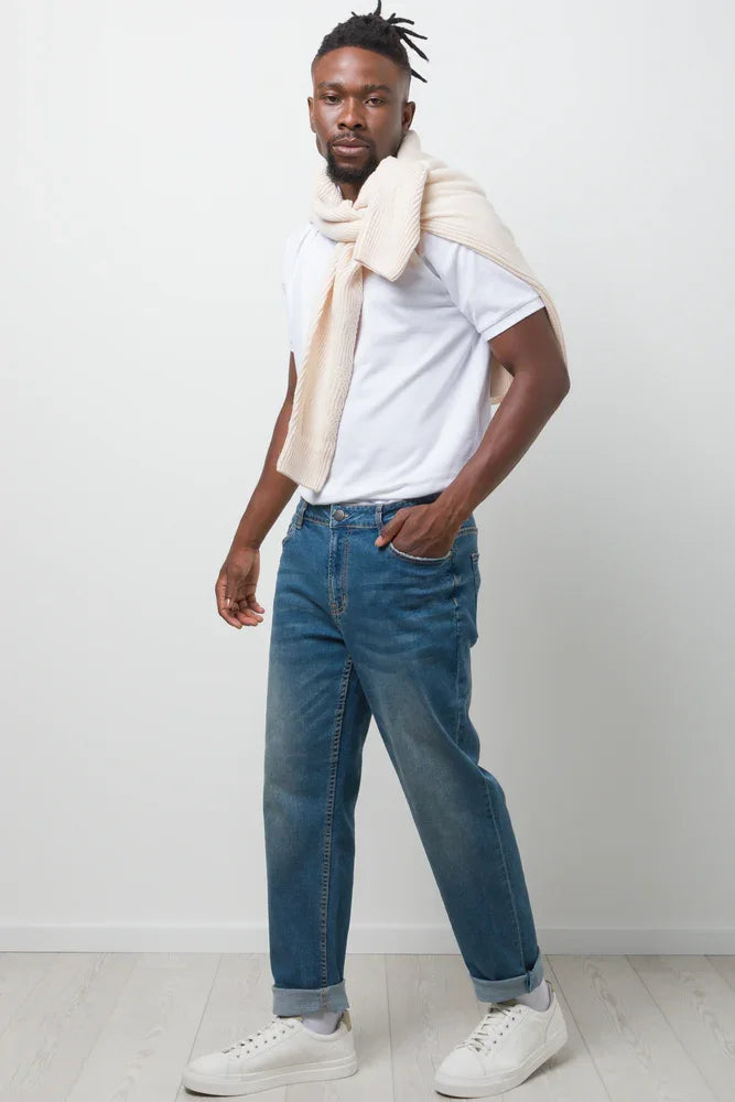 Straight Leg Denim Jeans Blue (2)