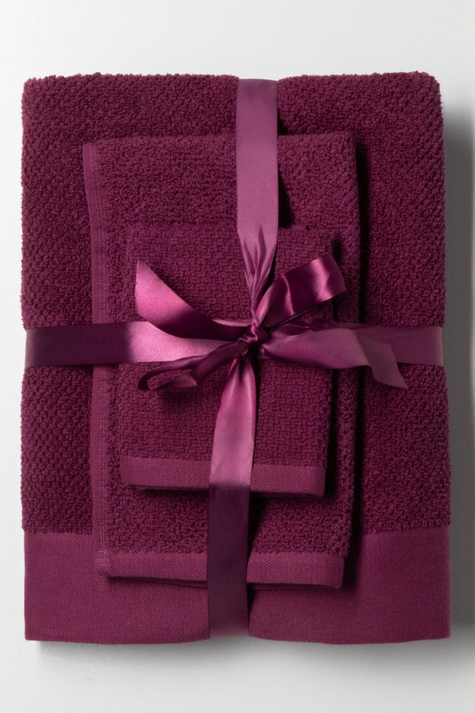 3 Pack Towel Gift Set Burgundy