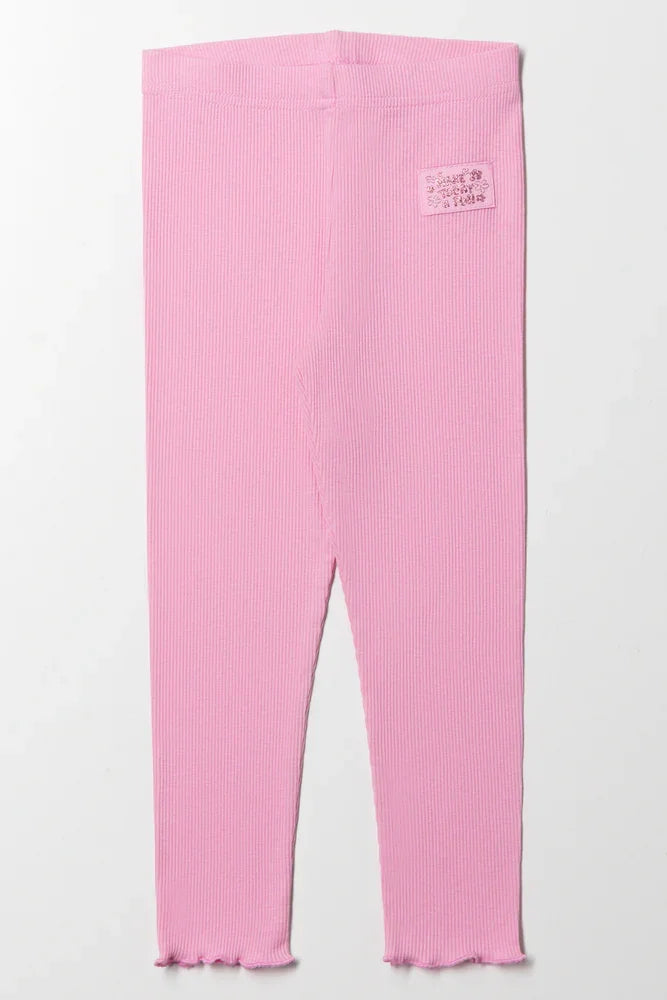 Rib Leggings Pink