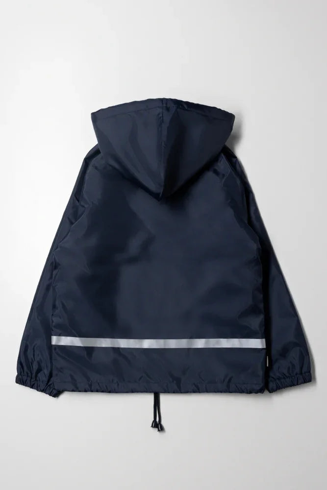 Reflective Rain Jacket Navy (3)