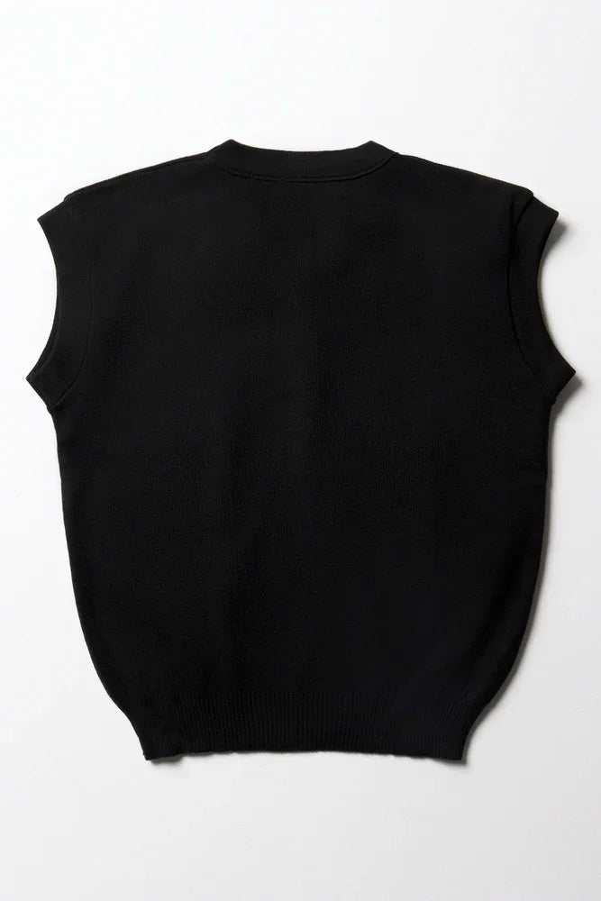 Unisex School Sleeveless Jersey Black (4)