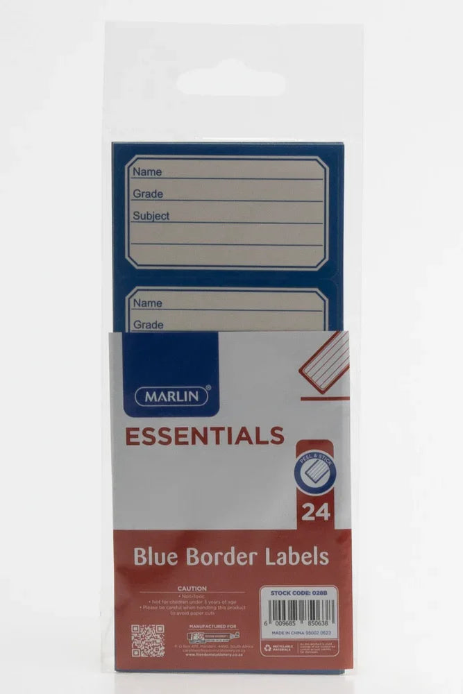 Blue Border Labels