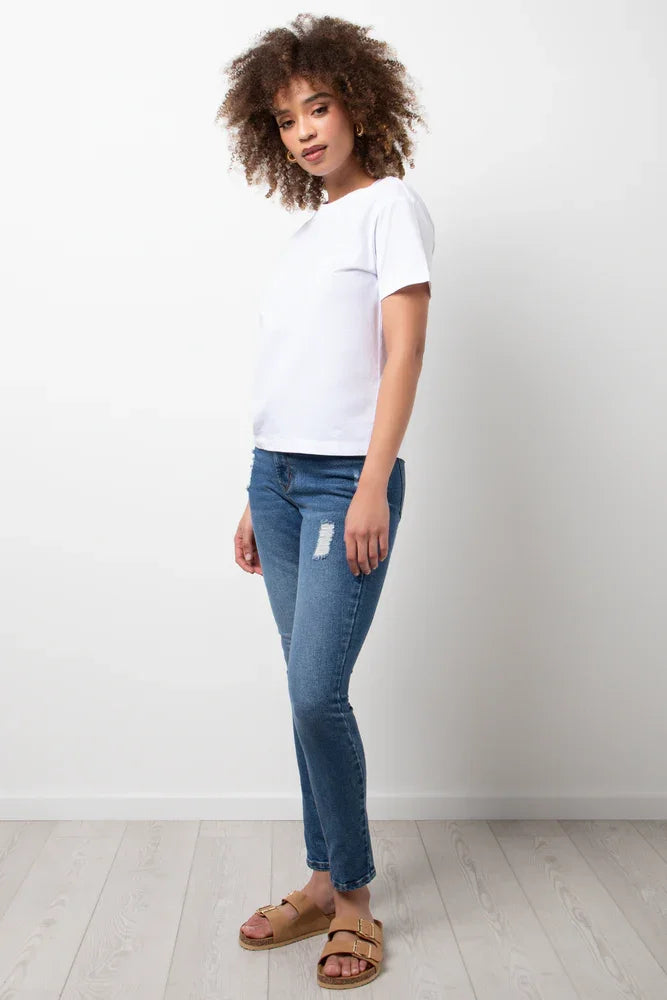 Crew Neck Short Sleeve Regular Fit T-Shirt White