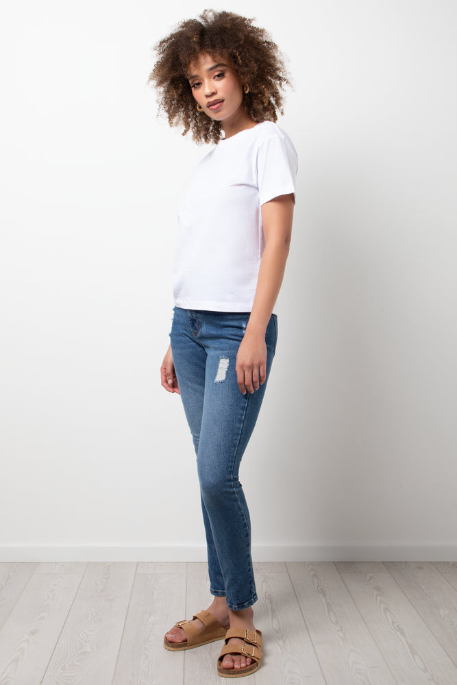 Crew Neck Short Sleeve Regular Fit T-Shirt White