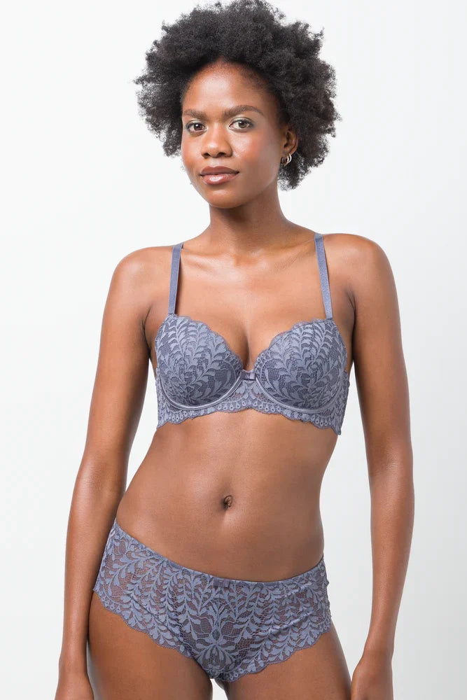 3 Pack Lace Boyleg Blue, Grey & Natural