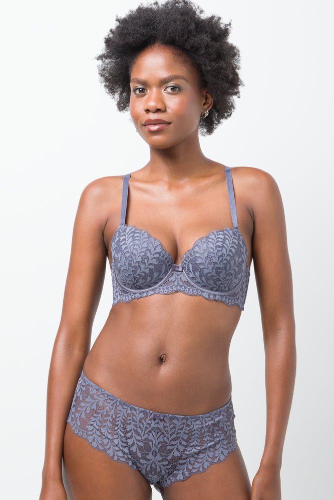 3 Pack Lace Boyleg Blue, Grey & Natural