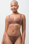 2 Pack Padded Wire Free Bra Small Black Cream And Brown