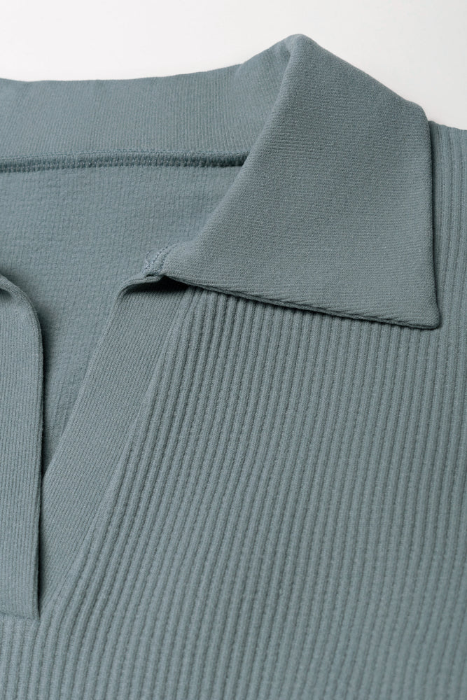 Collar Seamfree Dress Blue