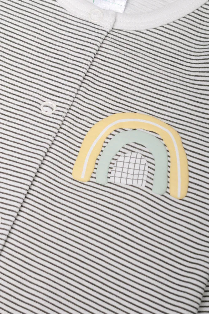 3 Pack Babygrow Grey, Blue & White (1)