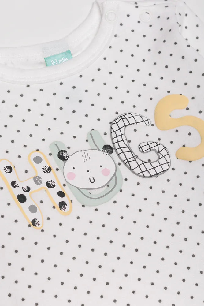 3 Pack Babygrow Grey, Blue & White (3)