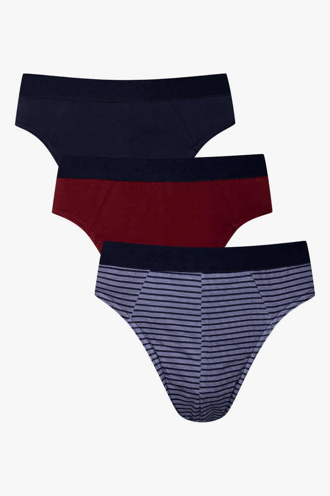 3 Pack Briefs Navy And Burgundy