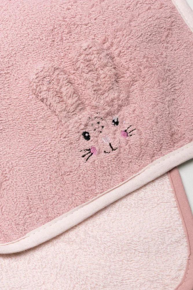 2 Pack Bunny Face Cloths Pink