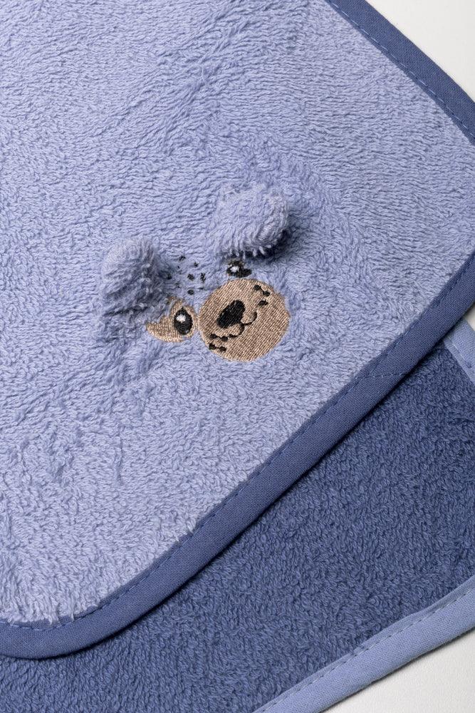 2 Pack Puppy Face Cloths Blue