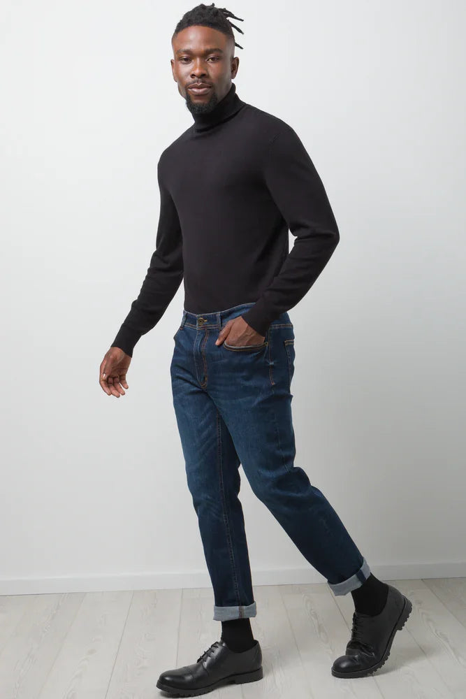 Long Sleeve Poloneck Jersey Black