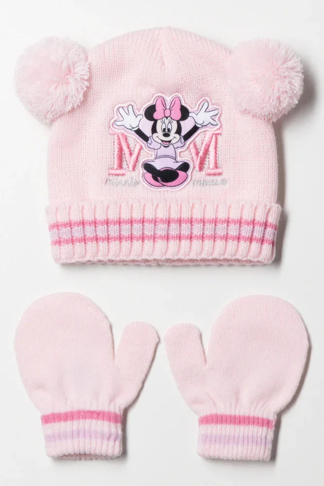 Minnie Mouse Hat Set Pink