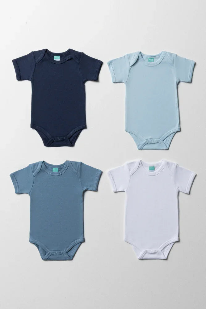 4 Pack Short Sleeve Bodyvest Blue