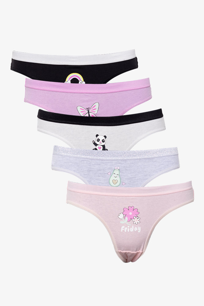 5 Pack Days Of The Week Bikini Panties Multi