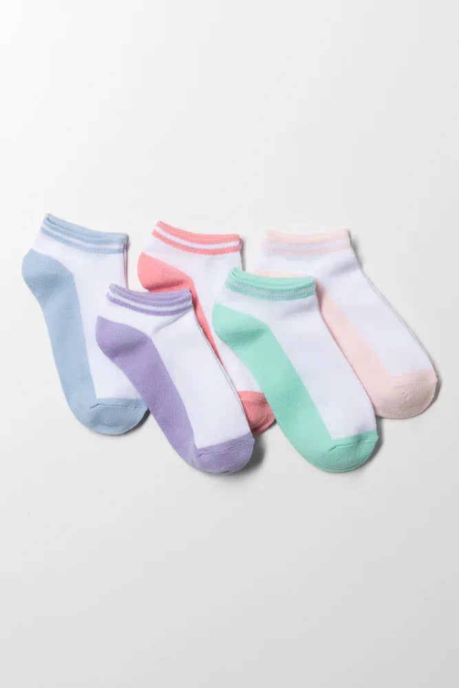 5 Pack Low Cut Socks Multi