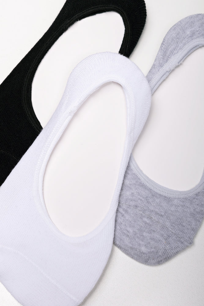 3 Pack Secret Socks Black, White And Grey