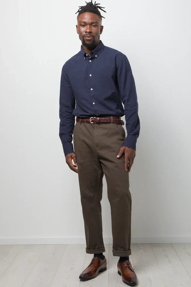 Straight Leg Chino Pants Dark Green