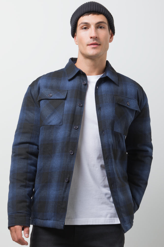 Check Shacket Blue