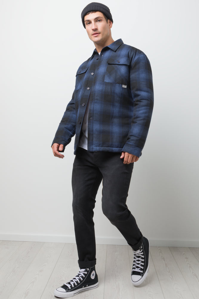 Check Shacket Blue