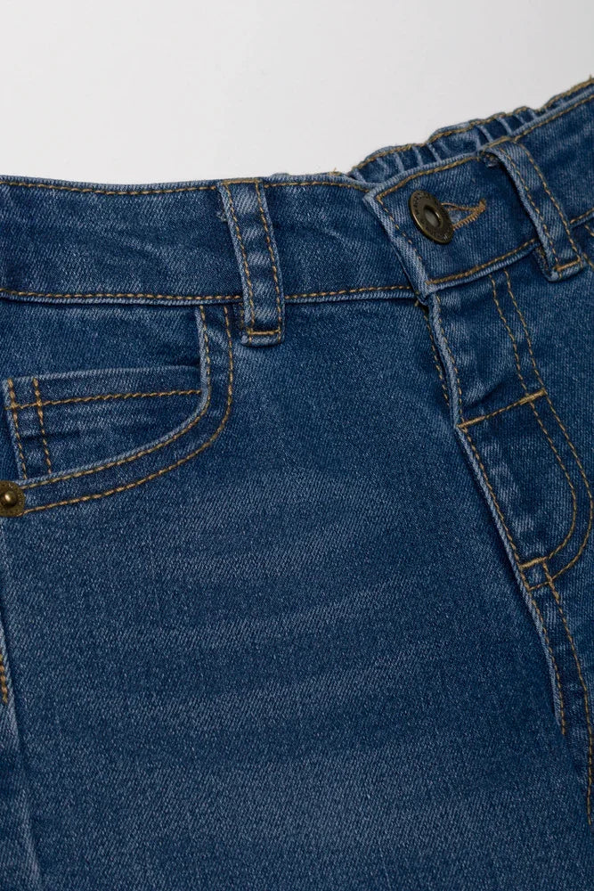 Bow Leg Denim Jeans Blue