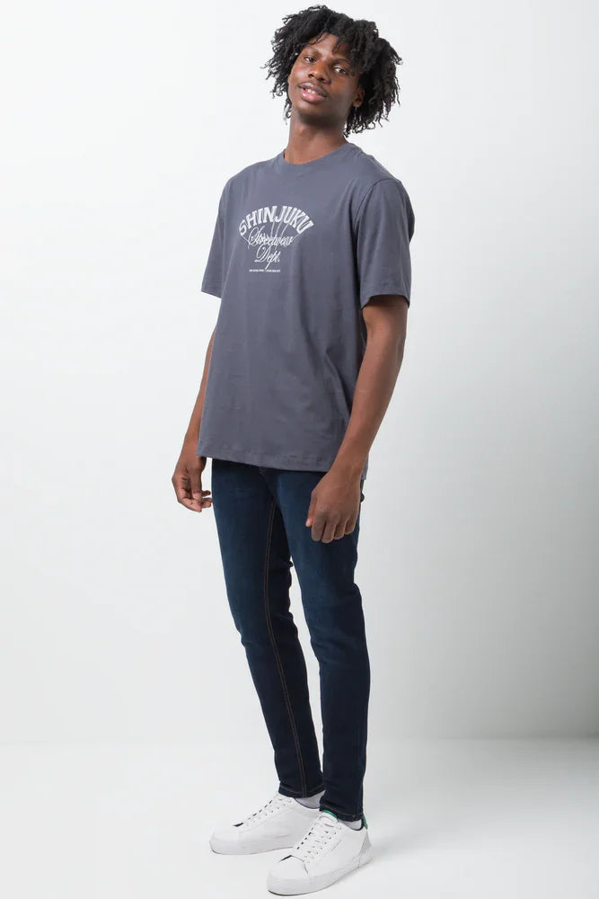 Graphic Short Sleeve T-Shirt Grey